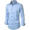imageJEMITOP Mens Stretch MultiUse Long Sleeve Dress Shirts Party Prom Wedding Shirts with Slight SheenLight Blue