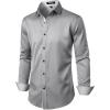 imageJEMITOP Mens Stretch MultiUse Long Sleeve Dress Shirts Party Prom Wedding Shirts with Slight SheenLight Grey