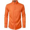imageJEMITOP Mens Stretch MultiUse Long Sleeve Dress Shirts Party Prom Wedding Shirts with Slight SheenOrange