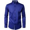 imageJEMITOP Mens Stretch MultiUse Long Sleeve Dress Shirts Party Prom Wedding Shirts with Slight SheenRoyal Blue
