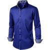 imageJEMITOP Mens Stretch MultiUse Long Sleeve Dress Shirts Party Prom Wedding Shirts with Slight SheenRoyal Blue