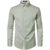 imageJEMITOP Mens Stretch MultiUse Long Sleeve Dress Shirts Party Prom Wedding Shirts with Slight SheenSage Green