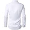 imageJEMITOP Mens Stretch MultiUse Long Sleeve Dress Shirts Party Prom Wedding Shirts with Slight SheenSolid White