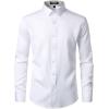 imageJEMITOP Mens Stretch MultiUse Long Sleeve Dress Shirts Party Prom Wedding Shirts with Slight SheenSolid White