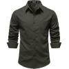 imageJEMITOP Mens Stretch Vintage Aged Style Shirts Casual Soft Long Sleeve Button Down Shirt with PocketOlive Green