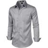 imageJEMITOP Mens Stretch Slim Fit Dress Shirts Formal Wedding Prom Business Long Sleeve Button Down Shirt with PocketGrey