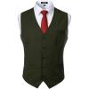 imageJEMITOP Mens Classic Slim Fit Dress Vest Formal Wedding Prom Tuxedo Suit Vest with PocketDark Green