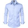 imageJEMITOP Mens Stretch Slim Fit Dress Shirts Formal Wedding Prom Business Long Sleeve Button Down Shirt with PocketBlue