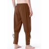 imageJEMITOP Mens Pure Cotton Vintage Ankle Banded Pants for Renaissance Pirate Viking Medieval CostumeDark Brown