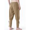 imageJEMITOP Mens Pure Cotton Vintage Ankle Banded Pants for Renaissance Pirate Viking Medieval CostumeDark Khaki