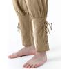 imageJEMITOP Mens Pure Cotton Vintage Ankle Banded Pants for Renaissance Pirate Viking Medieval CostumeDark Khaki