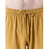 imageJEMITOP Mens Pure Cotton Vintage Ankle Banded Pants for Renaissance Pirate Viking Medieval CostumeYellow