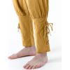 imageJEMITOP Mens Pure Cotton Vintage Ankle Banded Pants for Renaissance Pirate Viking Medieval CostumeYellow