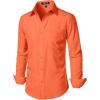 imageJEMITOP Mens Stretch Regular Fit Long Sleeve Dress Shirts Lightweight Business Casual Button Down Shirts with PocketOrange