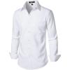 imageJEMITOP Mens Stretch Regular Fit Long Sleeve Dress Shirts Lightweight Business Casual Button Down Shirts with PocketWhite