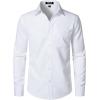 imageJEMITOP Mens Stretch Regular Fit Long Sleeve Dress Shirts Lightweight Business Casual Button Down Shirts with PocketWhite