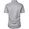 imageJEMITOP Mens Stretch Slim Fit Dress Shirts Formal Wedding Prom Short Sleeve Button Down Shirt with PocketGrey