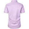 imageJEMITOP Mens Stretch Slim Fit Dress Shirts Formal Wedding Prom Short Sleeve Button Down Shirt with PocketLavender Purple