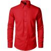 imageJEMITOP Mens Stretch Soft Slim Fit Dress Shirts Long Sleeve Formal Wedding Business Casual Button Down ShirtRed