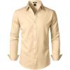 imageJEMITOP Mens Stretch Soft Slim Fit Dress Shirts Long Sleeve Formal Wedding Business Casual Button Down ShirtKhaki