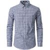 imageJEMITOP Mens Transitional Weather Slim Fit Long Sleeve Button Down Shirt Business Casual Dress Shirts with PocketClassic Blue Gingham