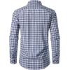 imageJEMITOP Mens Transitional Weather Slim Fit Long Sleeve Button Down Shirt Business Casual Dress Shirts with PocketClassic Blue Gingham