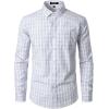 imageJEMITOP Mens Transitional Weather Slim Fit Long Sleeve Button Down Shirt Business Casual Dress Shirts with PocketVintage White Gingham