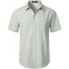imageJEMITOP Mens Stretch Wrinkle Free Short Sleeve Texture Shirt Lightweight Summer Button Down Shirts for Beach VacationLight Green