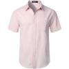 imageJEMITOP Mens Stretch Wrinkle Free Short Sleeve Texture Shirt Lightweight Summer Button Down Shirts for Beach VacationPink