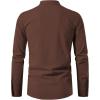 imageJEMITOP Mens Pure Cotton Retro Lace Up Shirts for Renaissance Pirate Medieval VikingBrown