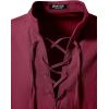 imageJEMITOP Mens Pure Cotton Retro Lace Up Shirts for Renaissance Pirate Medieval VikingBurgundy
