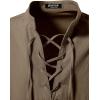 imageJEMITOP Mens Pure Cotton Retro Lace Up Shirts for Renaissance Pirate Medieval VikingCoffee
