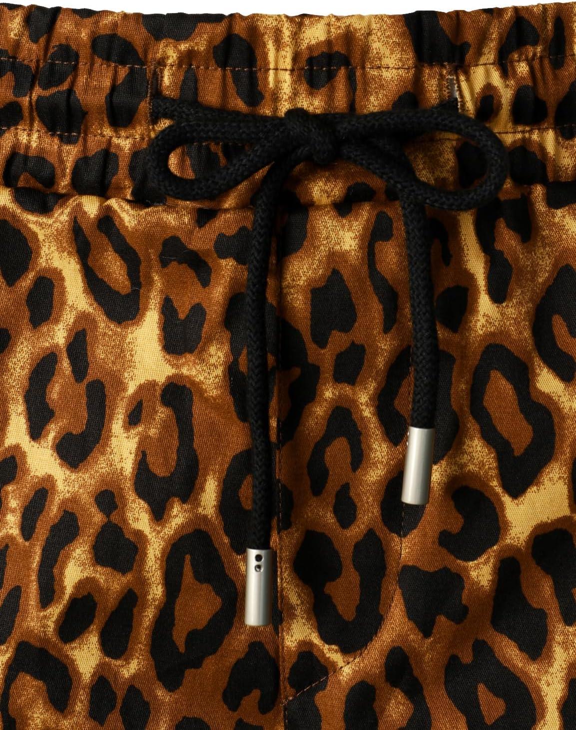 imageJEMITOP Mens 2 Piece Casual Cotton Stretchy Outfit Short Sleeve Button up Shirt and Shorts SetGold Leopard