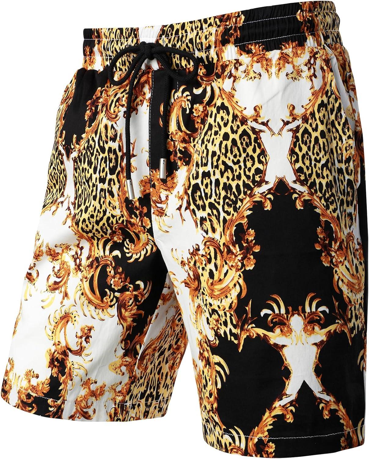 imageJEMITOP Mens 2 Piece Casual Cotton Stretchy Outfit Short Sleeve Button up Shirt and Shorts SetWhite Gold