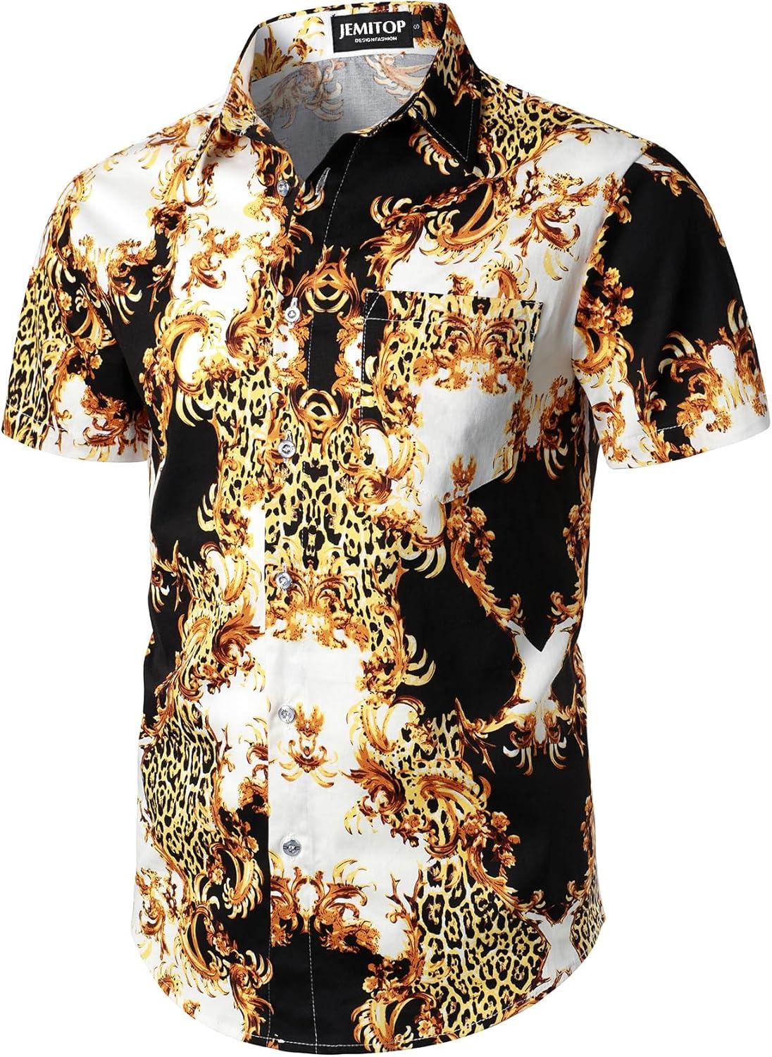 imageJEMITOP Mens 2 Piece Casual Cotton Stretchy Outfit Short Sleeve Button up Shirt and Shorts SetWhite Gold