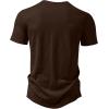 imageJEMITOP Mens Stretchy Short Sleeve Henley TShirt Casual Cotton 2 Buttons Notch Neck Tee ShirtsBrown