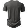 imageJEMITOP Mens Stretchy Short Sleeve Henley TShirt Casual Cotton 2 Buttons Notch Neck Tee ShirtsGrey