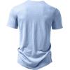 imageJEMITOP Mens Stretchy Short Sleeve Henley TShirt Casual Cotton 2 Buttons Notch Neck Tee ShirtsLight Blue