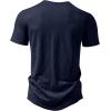 imageJEMITOP Mens Stretchy Short Sleeve Henley TShirt Casual Cotton 2 Buttons Notch Neck Tee ShirtsNavy Blue