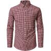 imageJEMITOP Mens Transitional Weather Slim Fit Long Sleeve Button Down Shirt Business Casual Dress Shirts with PocketBurgundy Gingham
