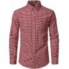 imageJEMITOP Mens Transitional Weather Slim Fit Long Sleeve Button Down Shirt Business Casual Dress Shirts with PocketRed Gingham