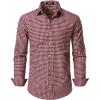 imageJEMITOP Mens Transitional Weather Slim Fit Long Sleeve Button Down Shirt Business Casual Dress Shirts with PocketBurgundy Gingham