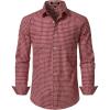 imageJEMITOP Mens Transitional Weather Slim Fit Long Sleeve Button Down Shirt Business Casual Dress Shirts with PocketRed Gingham